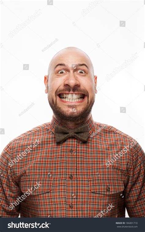 Funny Man Face Distorted On White Stock Photo 186801710 Shutterstock