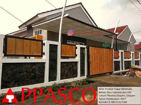 Pagar grc dengan rangka atap besi hollow 40 x 40 mm dengan model minimalis berkisaran mulai rp. Pagar Minimalis Galvanis Citayam - Jual Kanopi Tralis