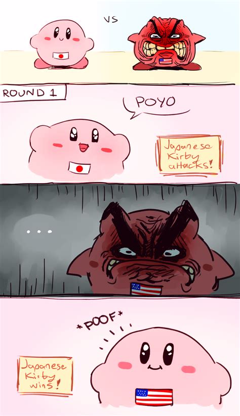 Japanese Kirby Vs American Kirby Usa Covers Kirby Angry Kirby