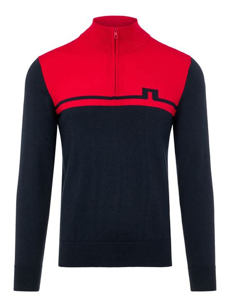 Shop designer brands for casual pants and save big with curbside pickup! J. Lindeberg Theo 1/4 Zip Wool Coolmax Sweater - Red/Navy ...