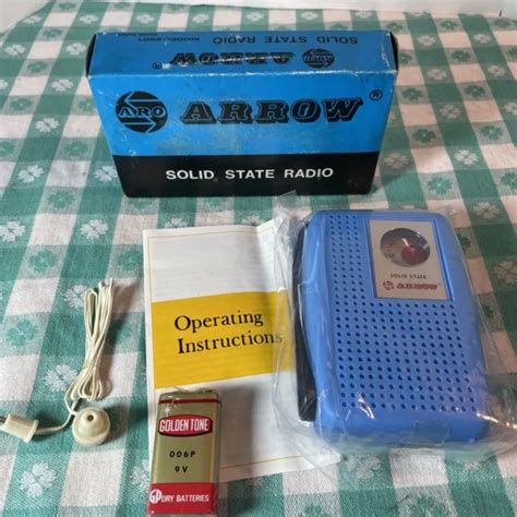 Vintage Arrow Model 2601 Solid State Radio Blue With Box And Original Earbuds 6499 Picclick
