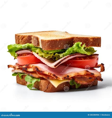 Bold and Colorful Sandwich on White Background Stock Illustration