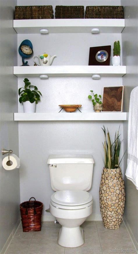 So now that i knew what i wanted to store, i needed to figure out the perfect bathroom shelves for over the toilet. Floating Shelves above Toilet in Small Bathroom ...