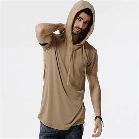 2018 Summer Solid Casual T Shirt Mens Short Sleeve Hooded Camouflage T