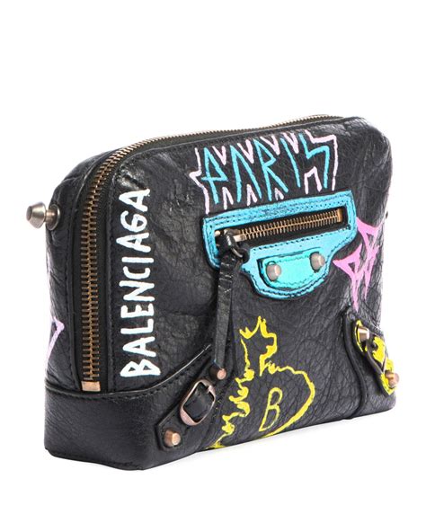 Free shipping & returns available. Balenciaga Leather Classic Reporter Xs Chain Graffiti ...