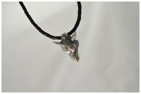 Silver Wolf Head Necklace Pendant Original Silver Bead Animal Etsy