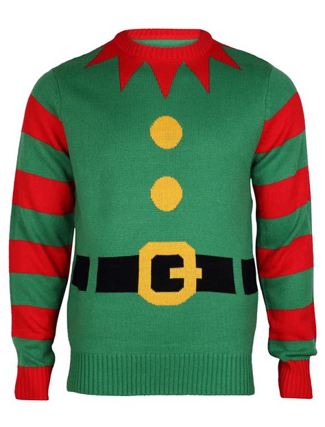 Frohe Weihnachten Weihnachtspullover Strickpullover Für Herren Neuheit Santa Elf Ebay