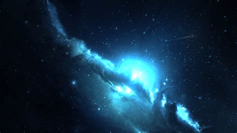 Nebula digital wallpaper, space, tylercreatesworlds, space art. Blue Nebula 4K - Shape your computer beautifully