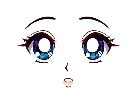Premium Vector Surprised Anime Face Manga Style Big Blue Eyes