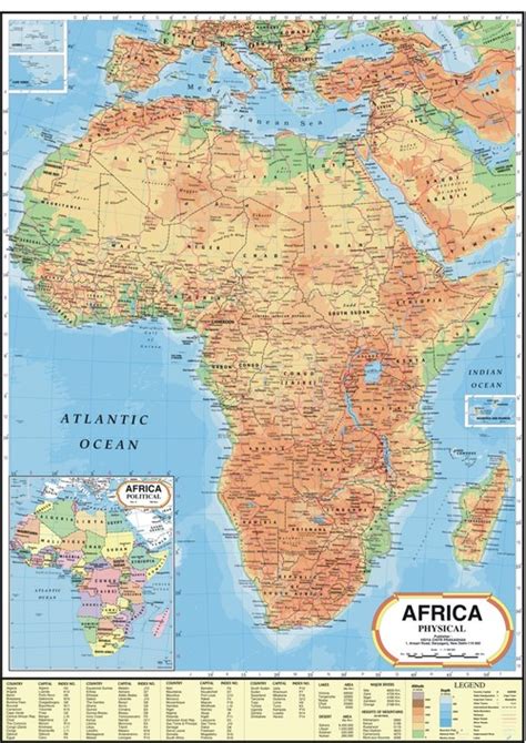 Africa Physical Map At Lowest Price In Delhi Manufacturersupplier