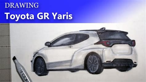 Toyota Gr Yaris Drawing Rear Perspective View Youtube