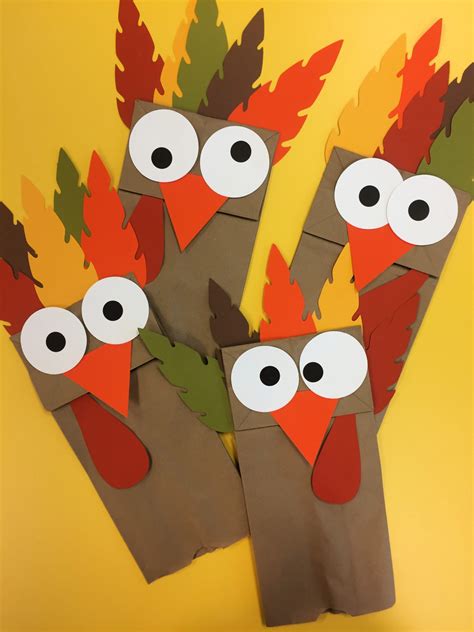 Turkey Paper Bag Puppets Thanksgiving Activity Sew Woodsy