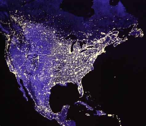 United States Of America At Night The Usa At Night As Seen From Space