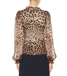 Dolce Gabbana Leopard Print Stretch Silk Blouse Mytheresa Com