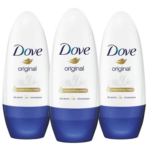 Dove Original Moisturising Cream Anti Perspirant Deodorant Roll On 3 X