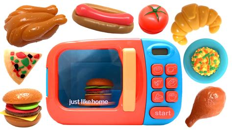 Sold and shipped by spreetail. Just Like Home Microwave Oven Toy Kitchen Set Cooking Playset Toy Food Toy Cutting Food - YouTube