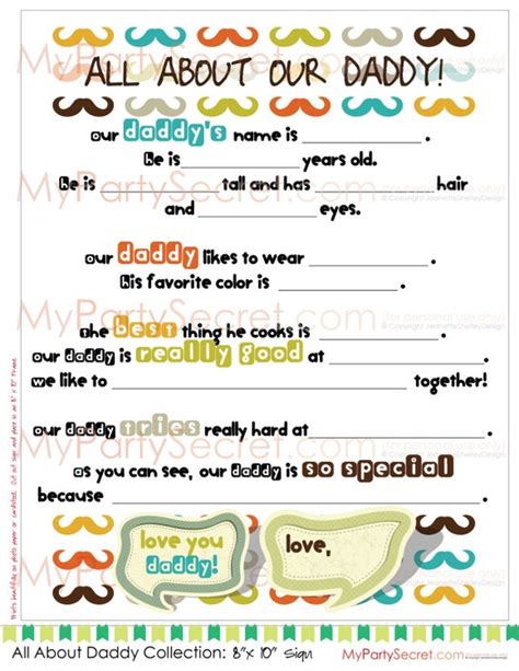 Diy Printable 8 X 10 Fathers Day Letter Or