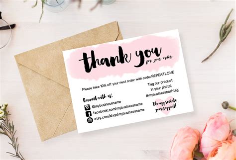 Instant Download Editable And Printable Thank You Cards For Etsy In