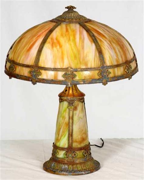 384 Antique Victorian Slag Glass Table Lamp All Origi