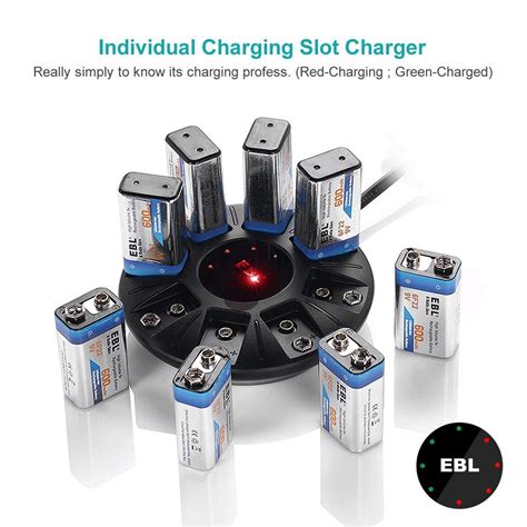 Ebl Ln 6498 8 Bay Smart Individual Charger With Integrated Over Charge