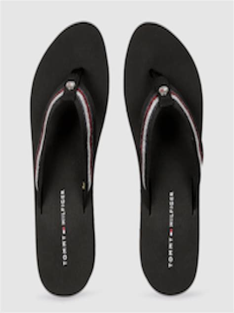 Buy Tommy Hilfiger Women Black Embellished Thong Flip Flops Flip Flops For Women 12448642 Myntra