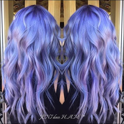 Periwinkle Blue And Lavender Hair Colors Melting Into Subtle Shades Of
