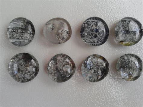 8 Clear Glass Magnets Gem Magnets Diamond Ceramic Magnets