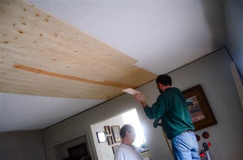 See more ideas about popcorn ceiling, covering popcorn ceiling, ceiling. Covering Popcorn Ceilings With Planks | Covering popcorn ...
