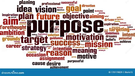 Purpose Word Cloud Stock Vector Illustration Of Meaning 170119829
