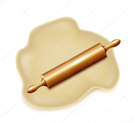 Dough With Rolling Pin Vector — Stock Vector © Emaria 46590261