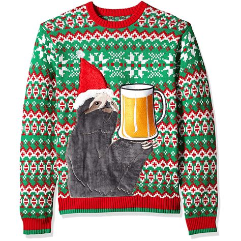 Mens Sloth Beer Pocket Ugly Christmas Sweater American Af Aaf Nation
