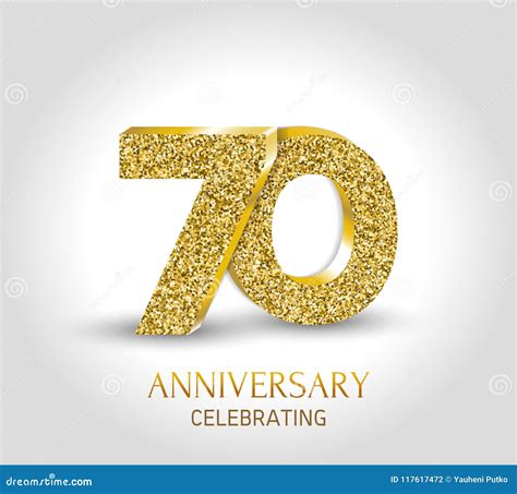 70 Year Anniversary Banner 70th Anniversary 3d Logo With Gold