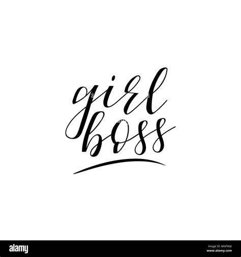 Girl Boss Card Isolated Calligraphy Lettering Feminist Quote Graphic