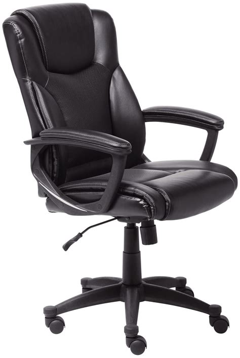 Office chairs walmart com product sumaclife black luxury vegan leather executive swivel rolling office chair with arm rests adjustable height and tilt and lumbar support for home office work use product. Broyhill Executive Office Chair, Black | Walmart Canada