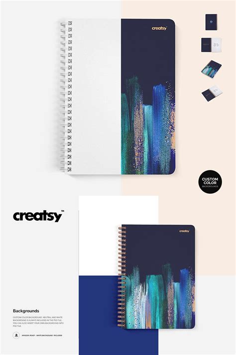 Notebook Mockup Set (square holes) | Mockup, Notebook ...