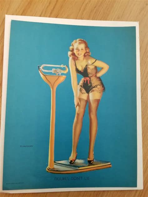 Vintage 1940 S Gil Elvgren Line Up Print Louis F Dow Figures Don T Lie 13 50 Picclick