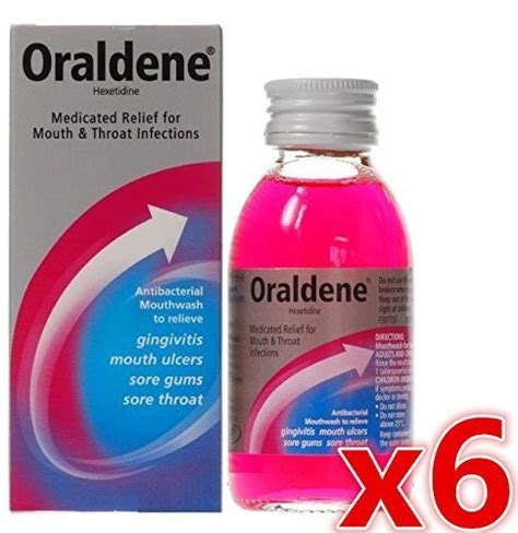 6 X Oraldene® Medicated Mouthwash Mouth Wash For Mouth Ulcers Sore Gum Throat Infection 200ml