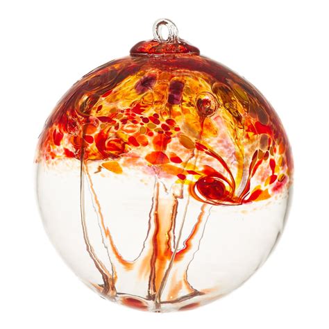 hand blown glass ornament globe elements collection fire orb ball by k thedepot lakeviewohio