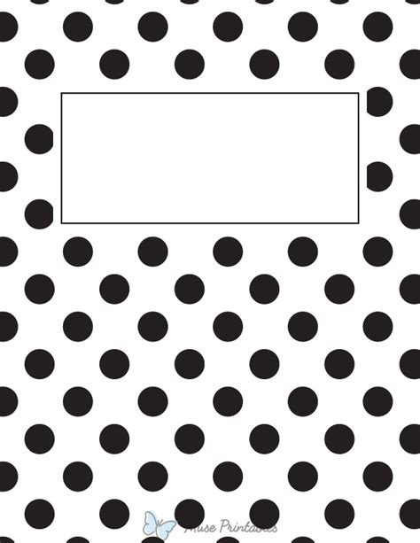 Printable Black And White Polka Dot Binder Cover
