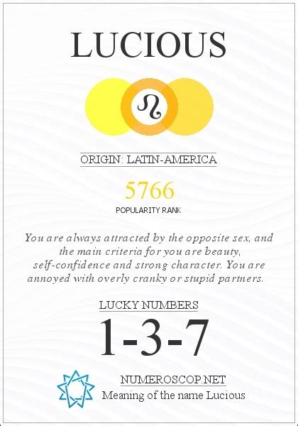 Name Lucious Meaning - Origin - Description | Popularity 5766