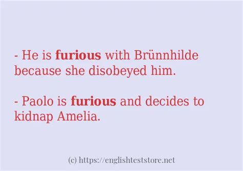 Example Uses In Sentence Of Furious Englishteststore Blog