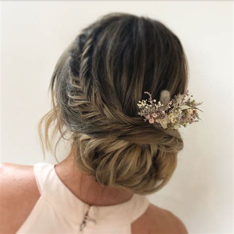 Fishtail Braid Chignon Bridesmaid Hair Braided Hairstyles For Wedding