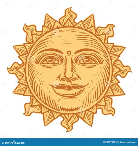 Yellow Sun With Smiling Face And Rays Sunny Day Sunrise Morning