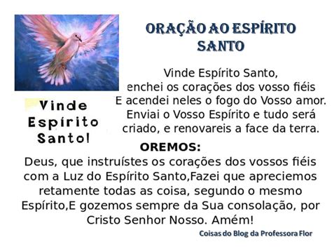 Blog Da Professora Flor Oração Ao Espírito Santo