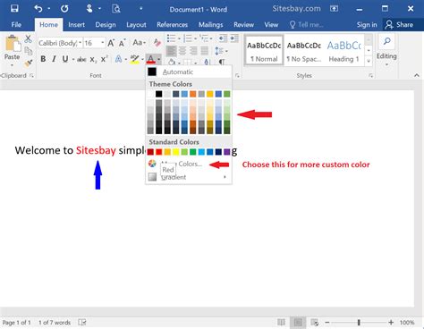 How To Change Font Or Text Color In Word Word Tutorial