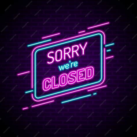 Free Vector Glowing Neon We Are Closed Sign
