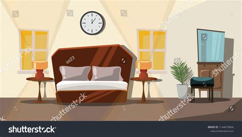 Bedroom Interior Vector Illustration Stock Vector Royalty Free