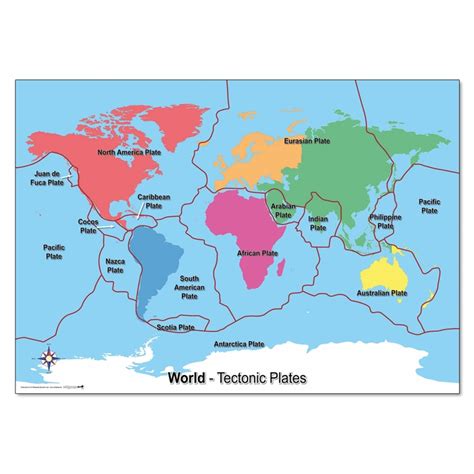 World Map With Tectonic Plates US States Map