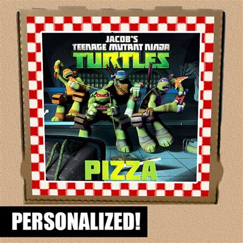 Teenage Mutant Ninja Turtles Pizza Box Label Printable Etsy Teenage