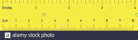 Both Side Ruler With Scales In Centimeters And Inches Yellow Vector